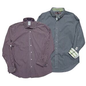 Robert Graham Shirt Mens Size L Plaid Tailored Fit Button Up (Lot of 2)